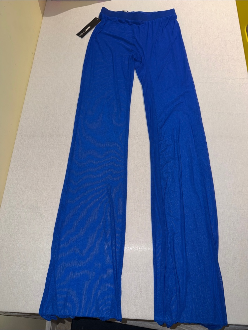 Royal Blue Wide Leg Mesh Pants